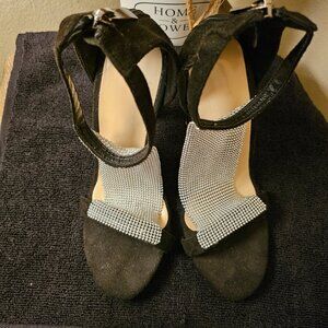 Elegant Black Stiletto Heels with Mesh Detailing